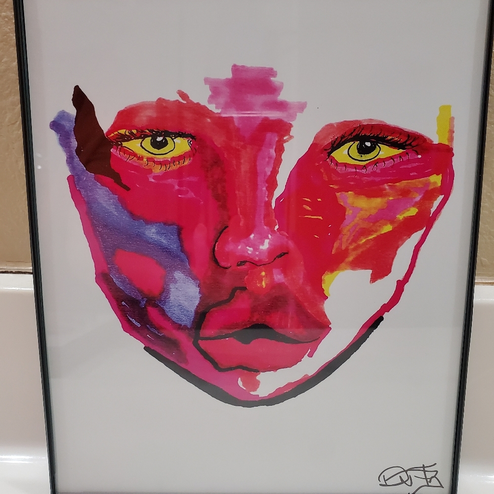 Signed and framed print of original watercolor art 8x10